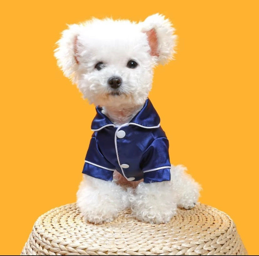 Dark blue pet pajamas